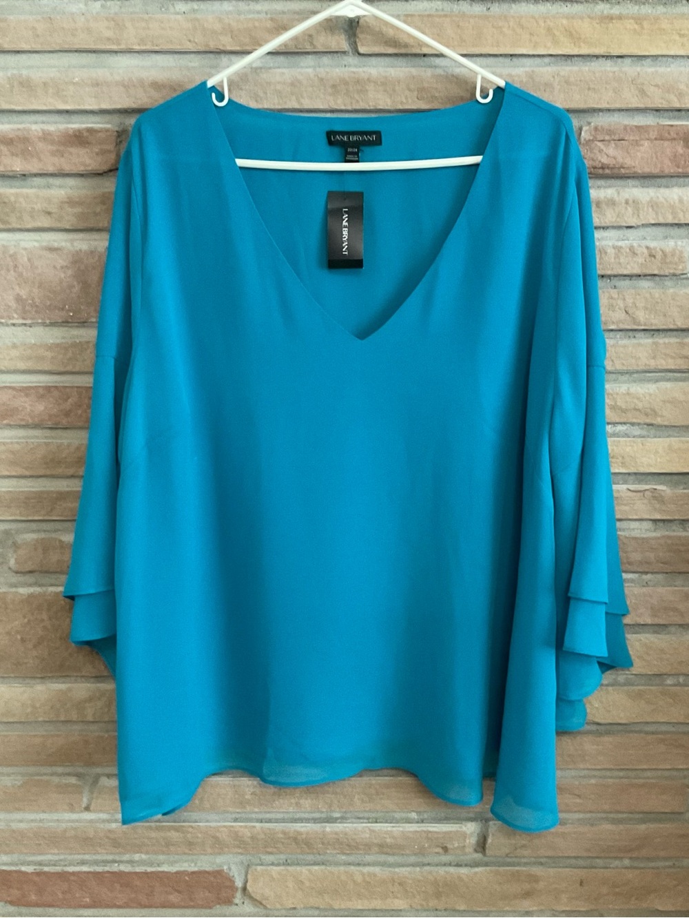 NWT Lane Bryant Flowy Layered Turquoise Blouse 22/24